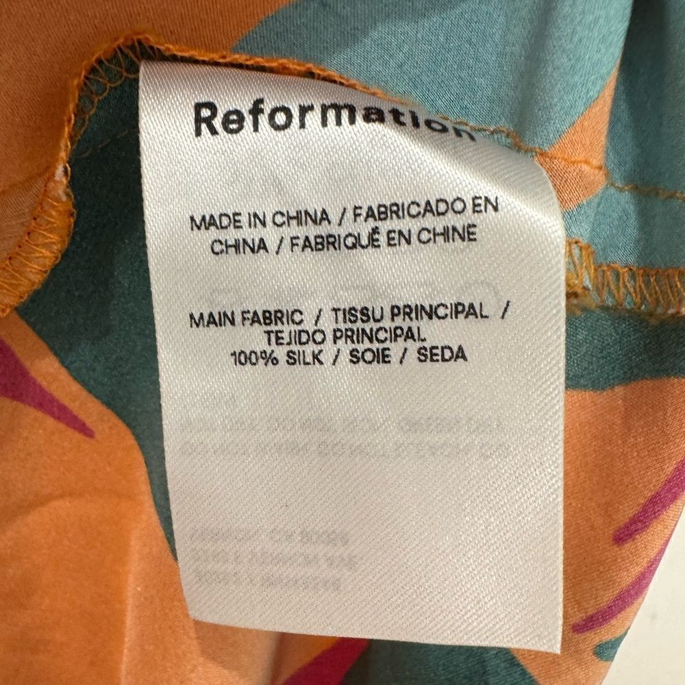 Reformation Daytona silk dress in “Electra” orange floral - Picture 11 of 11